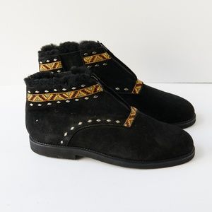 80s - SUSAN BENNIS - WARREN EDWARDS - Boots - Men's - 10 - BLK Suede